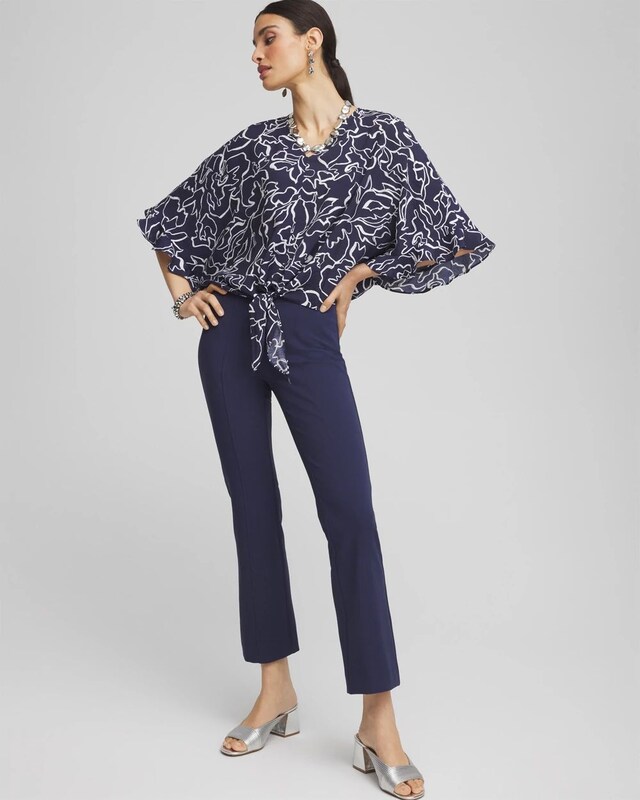 Ecovero Tie-Front Frill Sleeve Blouse - image 2